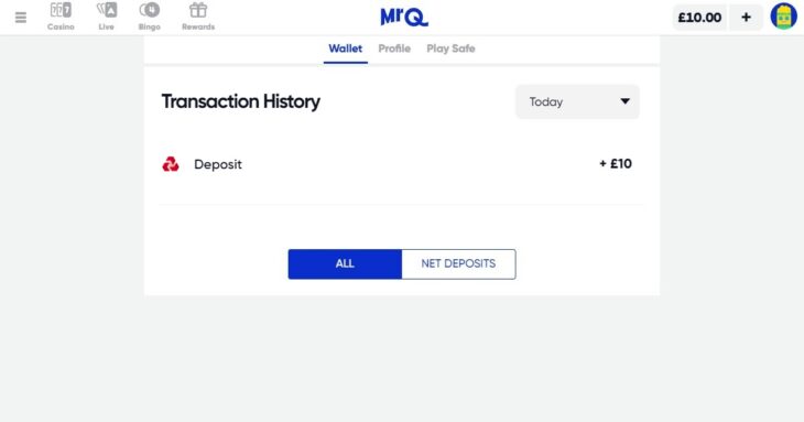 Bank transfer payment completed at MrQ